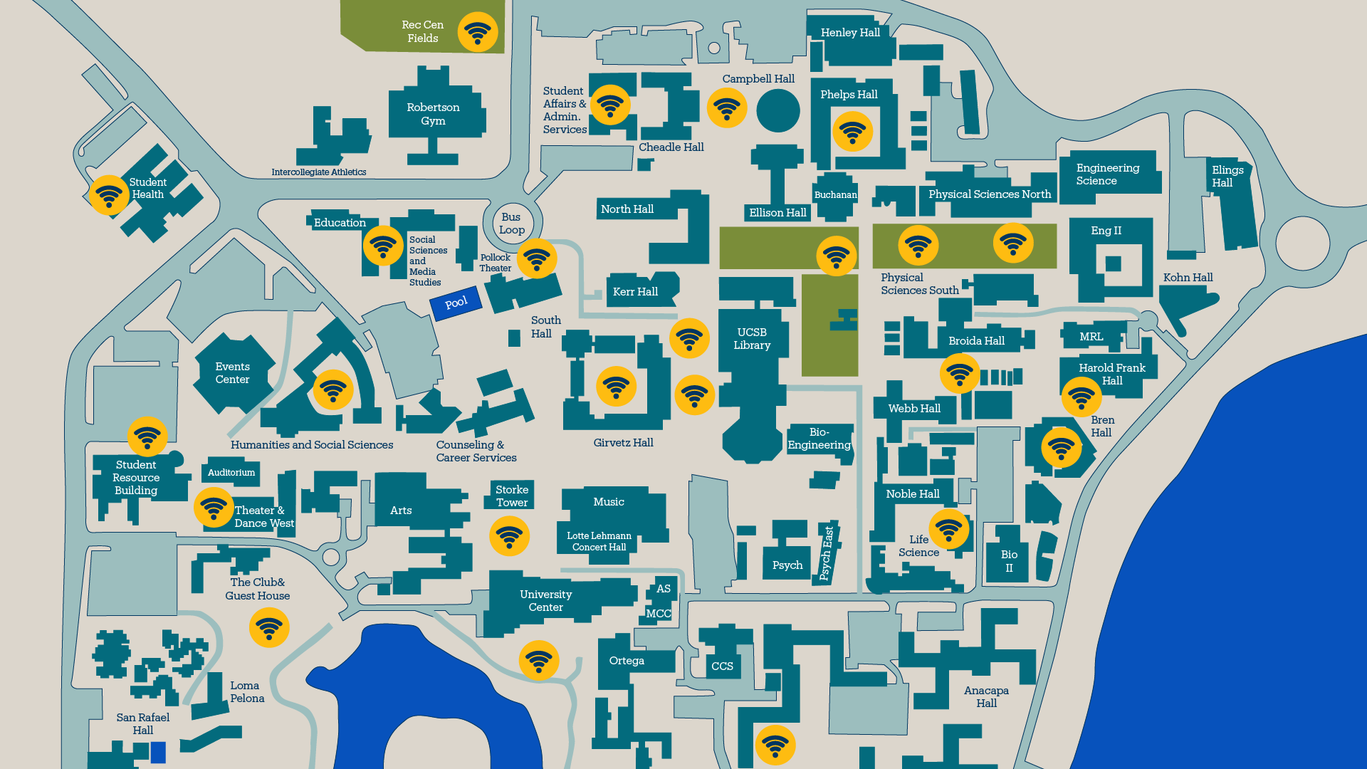 UCSB Outdoor Wifi Map
